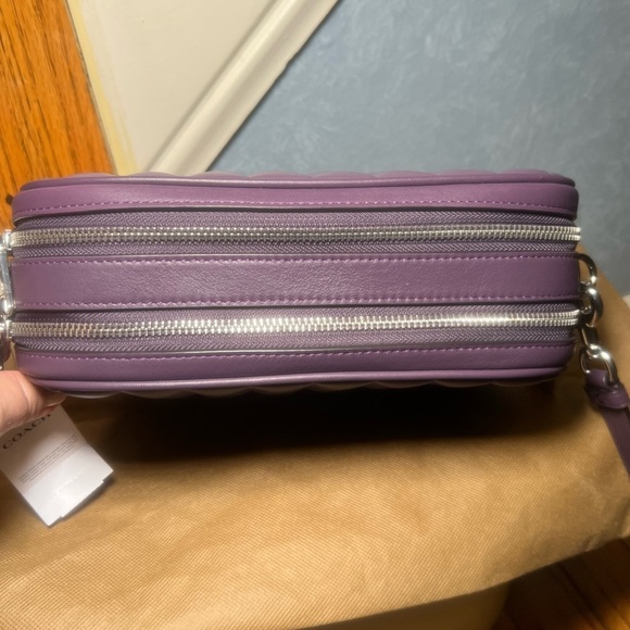NWT Coach Jes Amethyst Crossbody Bag Dual Zip with Coach Charm - Picture 8 of 13
